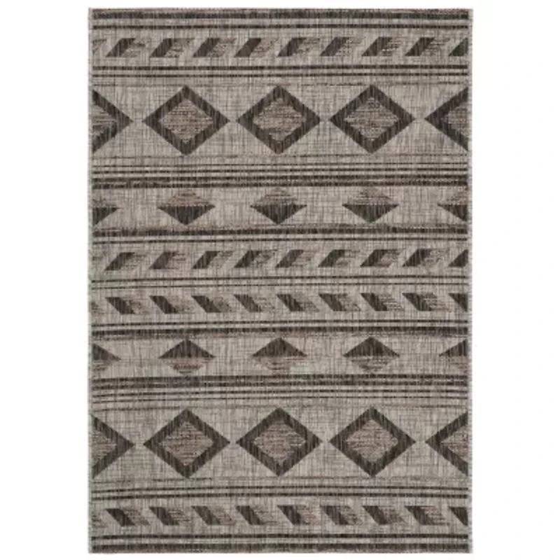 Safavieh Courtyard Collection Luana Geometric Indoor/Outdoor Area Rug