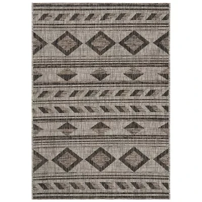 Safavieh Courtyard Collection Luana Geometric Indoor/Outdoor Area Rug