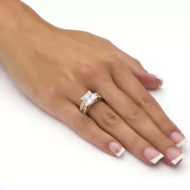 DiamonArt® Womens 2 3/4 CT. T.W. White Cubic Zirconia 14K Gold Over Silver Bridal Set