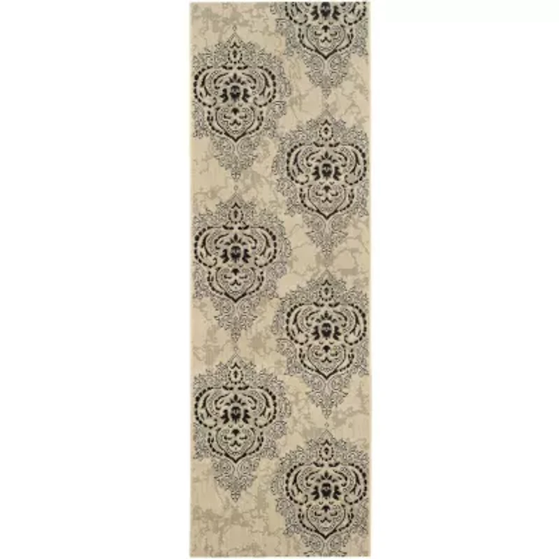 Safavieh Courtyard Collection Dedrick Medallion Indoor/Outdoor Runner Rug