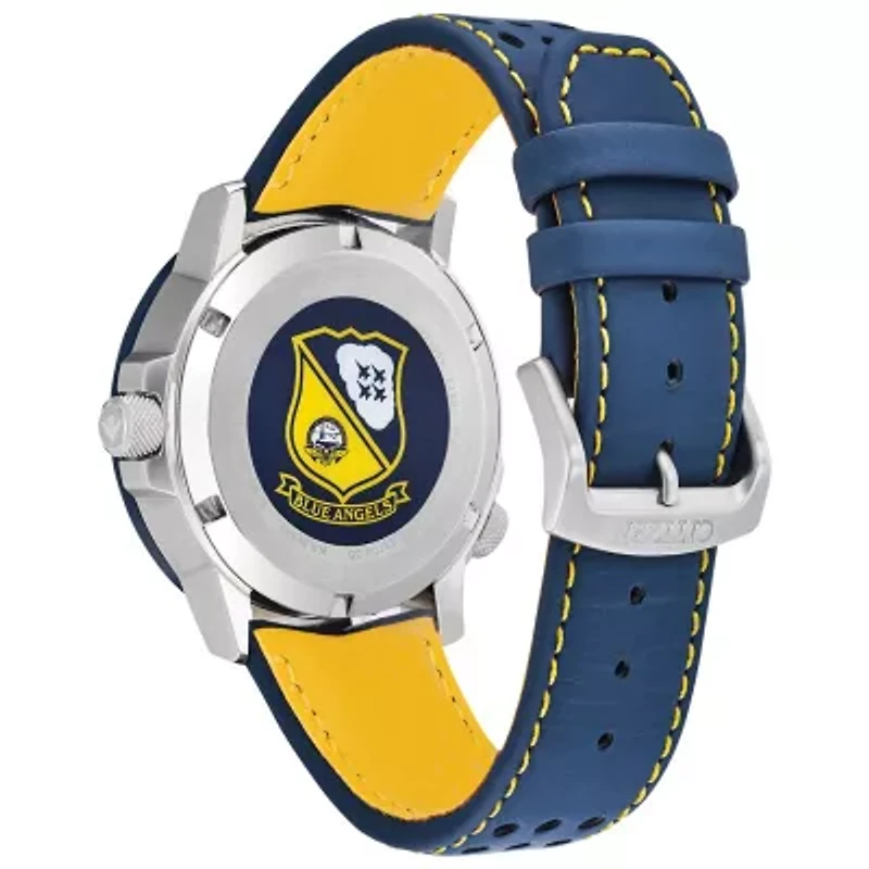 Citizen Promaster Nighthawk Mens Blue Leather Strap Watch Bj7007-02l