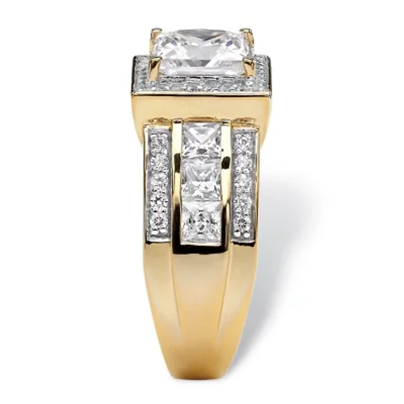 DiamonArt® Womens 3 CT. T.W. White Cubic Zirconia 18K Gold Over Silver Engagement Ring