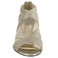 Easy Street Womens Dazzle Zip Open Toe Spike Pumps Heel
