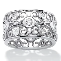 DiamonArt® Womens CT. T.W. White Cubic Zirconia Sterling Silver Cocktail Ring