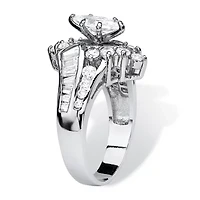 DiamonArt® Womens /4 CT. T.W. White Cubic Zirconia Platinum Over Silver Engagement Ring