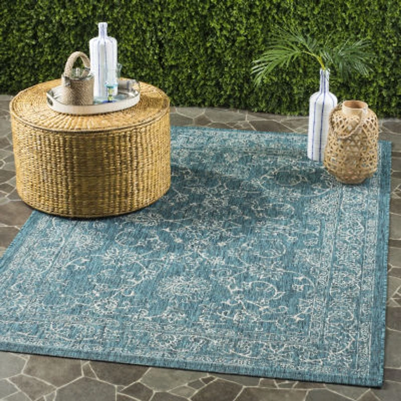 Safavieh Courtyard Collection Clarissa Oriental Indoor/Outdoor Square Area Rug