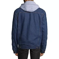 Victory Fleece Lined Hooded Mens Denim Midweight Jacket