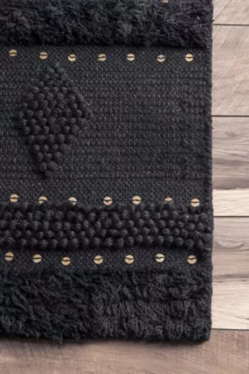 nuLoom Durden High Low Geometric Wool Woven Rug