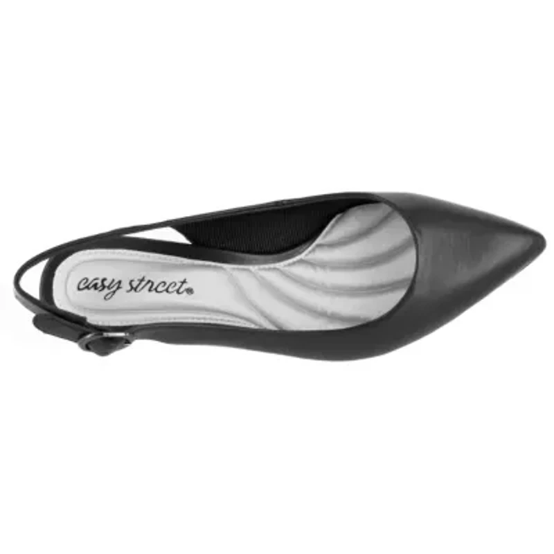 Easy Street Faye Womens Pointed Kitten Heel Pumps
