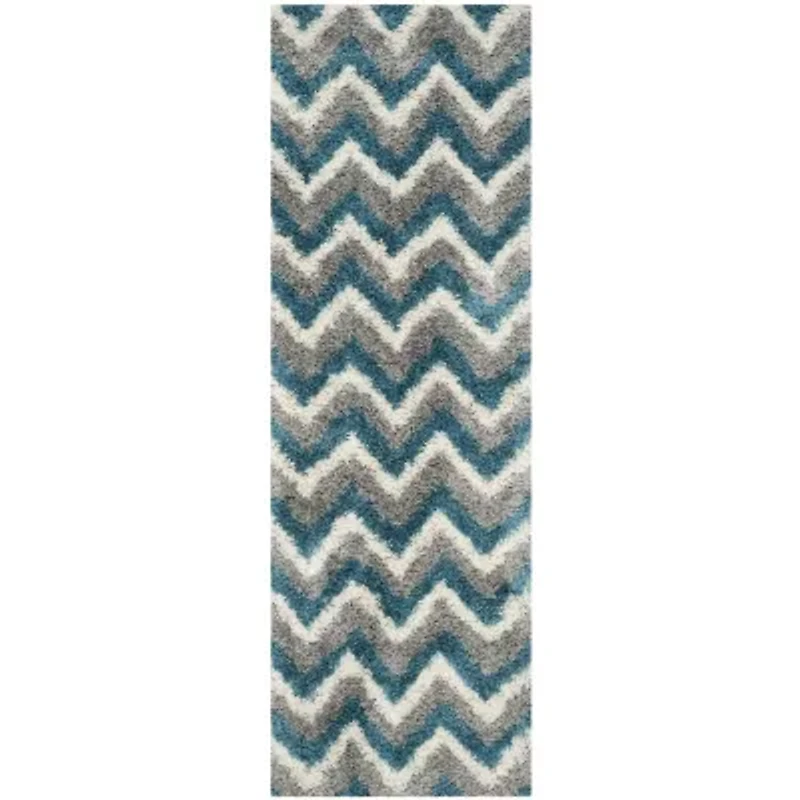 Safavieh Shag Kids Collection Byron Geometric Runner Rug