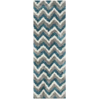 Safavieh Shag Kids Collection Byron Geometric Runner Rug