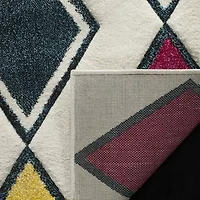 Safavieh Hollywood Collection Stripes Geometric Square Area Rug