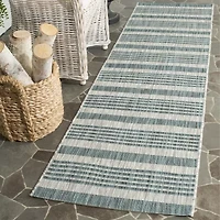 Safavieh Courtyard Collection Major Stripe Indoor/Outdoor Runner Rug