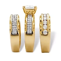 Womens 3 CT. T.W. Cubic Zirconia 14K Gold Over Brass Bridal Set