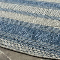 Safavieh Courtyard Collection Jessy Stripe Indoor/Outdoor Round Area Rug