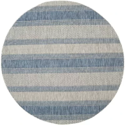 Safavieh Courtyard Collection Jessy Stripe Indoor/Outdoor Round Area Rug