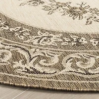 Safavieh Courtyard Collection Dorothea Oriental Indoor/Outdoor Round Area Rug