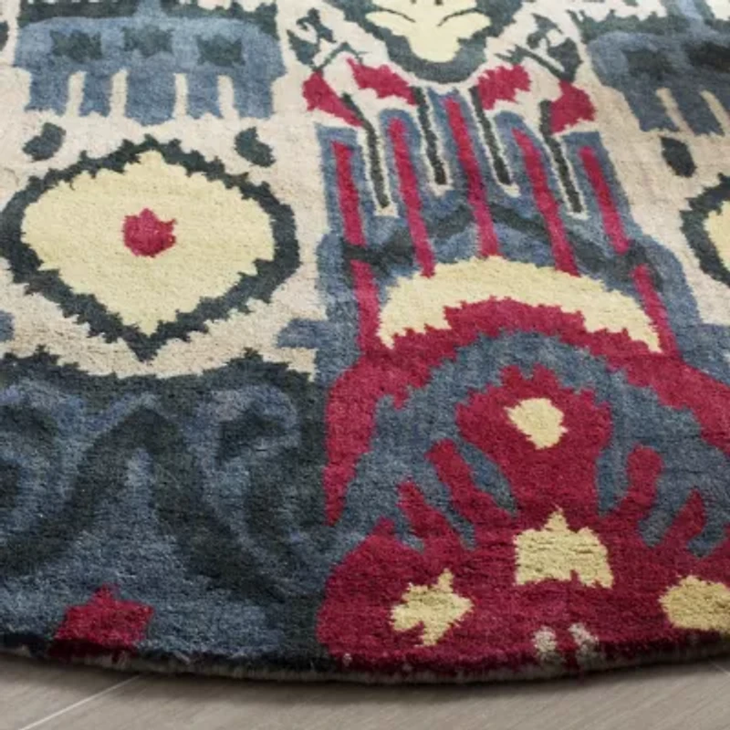 Safavieh Ikat Collection Eirann Geometric Round Area Rug
