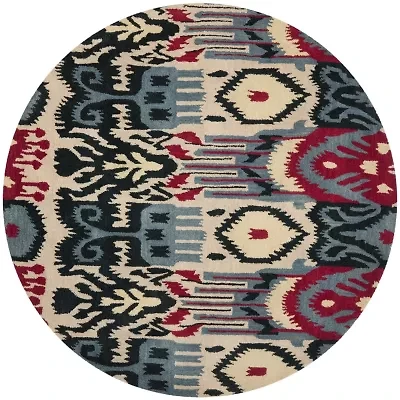 Safavieh Ikat Collection Eirann Geometric Round Area Rug