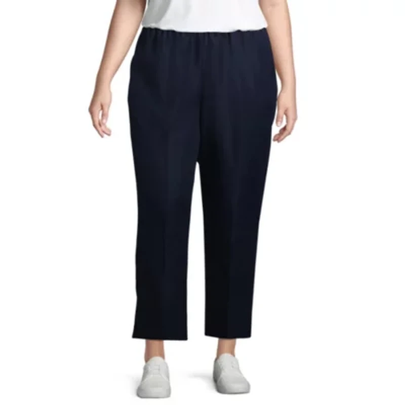 Alfred Dunner Classics Womens Plus Straight Pull-On Pants