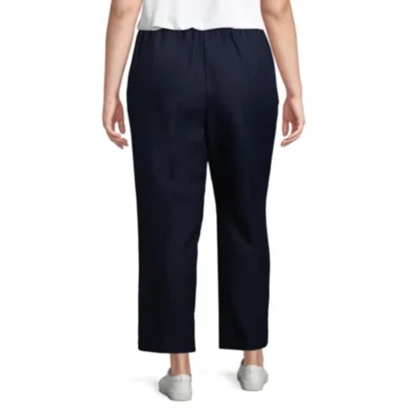 Alfred Dunner Classics Womens Plus Straight Pull-On Pants