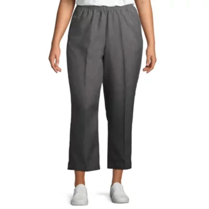 Alfred Dunner Classics Womens Plus Straight Pull-On Pants