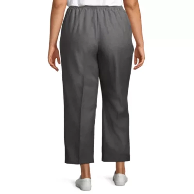 Alfred Dunner Classics Womens Plus Straight Pull-On Pants