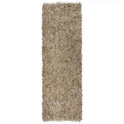 Safavieh Leather Shag Collection Akilah Solid Runner Rug