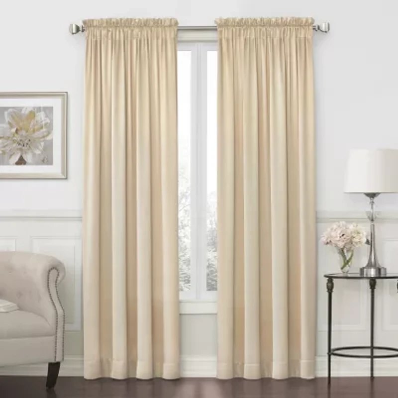 JCPenney Home Hilton Rod Pocket Light-Filtering Single Curtain Panel