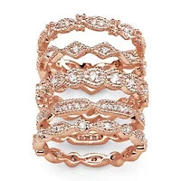 Womens 15MM 1 1/2 CT. T.W. Cubic Zirconia 14k Rose Gold Over Brass Band