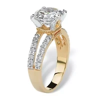 Womens 4 1/2 CT. T.W. Cubic Zirconia 14K Gold Over Brass Engagement Ring