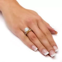 Womens 4 1/2 CT. T.W. Cubic Zirconia 14K Gold Over Brass Engagement Ring