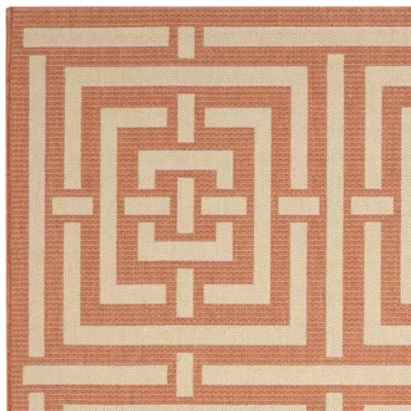 Safavieh Courtyard Collection Varvara Geometric Indoor/Outdoor Square Area Rug