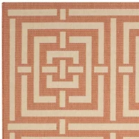 Safavieh Courtyard Collection Varvara Geometric Indoor/Outdoor Square Area Rug