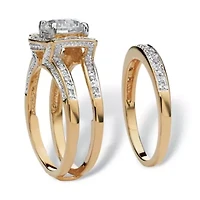 Womens 2 1/3 CT. T.W. Cubic Zirconia 18K Gold Over Brass Bridal Set