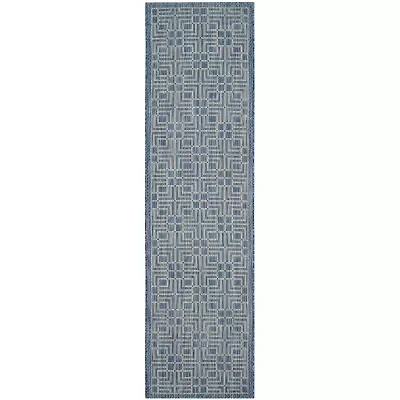 Safavieh Courtyard Collection Adelaide Geometric Indoor/Outdoor Runner Rug