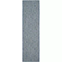 Safavieh Courtyard Collection Adelaide Geometric Indoor/Outdoor Runner Rug