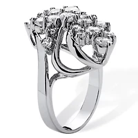 Womens 3 1/2 CT. T.W Cubic Zirconia Platinum Over Silver Cocktail Ring