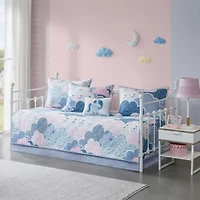 Urban Habitat Kids Bliss 6 Piece 100% Cotton Reversible Daybed Set with Decorative Pillow