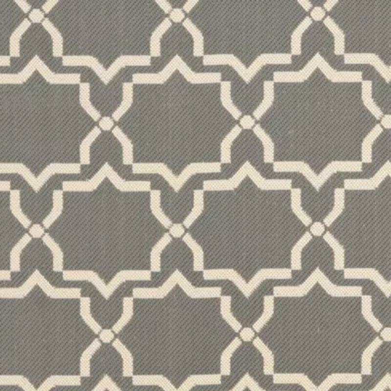 Safavieh Courtyard Collection Caymen Oriental Indoor/Outdoor Round Area Rug