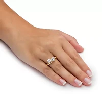 DiamonArt® Womens 2 CT. T.W. White Cubic Zirconia 14K Gold Over Silver Cocktail Ring
