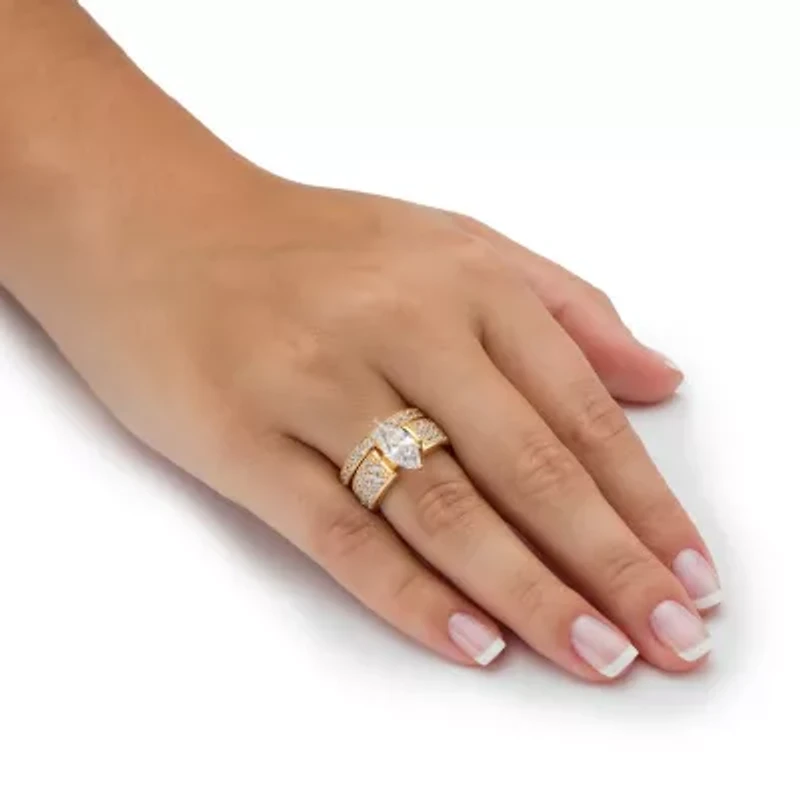 DiamonArt® Womens 3 CT. T.W. White Cubic Zirconia 14K Gold Over Silver Bridal Set