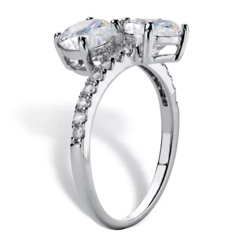 DiamonArt® Womens CT. T.W. White Cubic Zirconia Sterling Silver Cocktail Ring