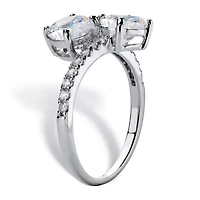 DiamonArt® Womens CT. T.W. White Cubic Zirconia Sterling Silver Cocktail Ring