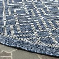 Safavieh Courtyard Collection Adelaide Geometric Indoor/Outdoor Round Area Rug