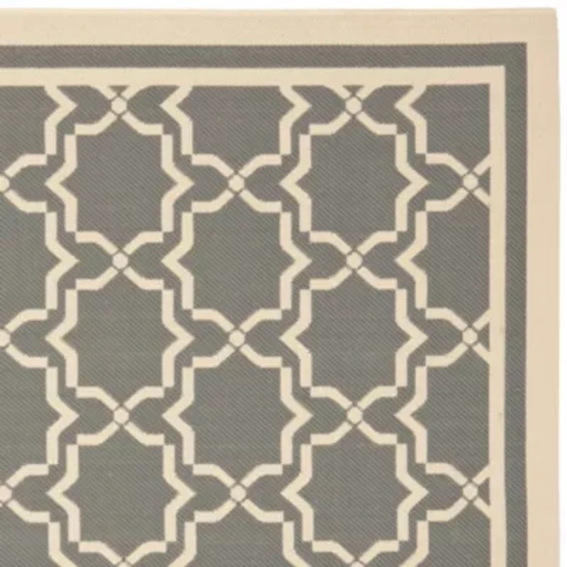 Safavieh Courtyard Collection Caymen Oriental Indoor/Outdoor Square Area Rug