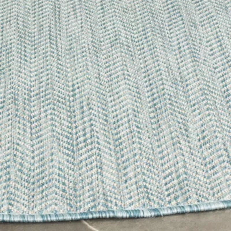 Safavieh Courtyard Collection Katelyn Geometric Indoor/Outdoor Round Area Rug