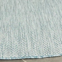 Safavieh Courtyard Collection Katelyn Geometric Indoor/Outdoor Round Area Rug