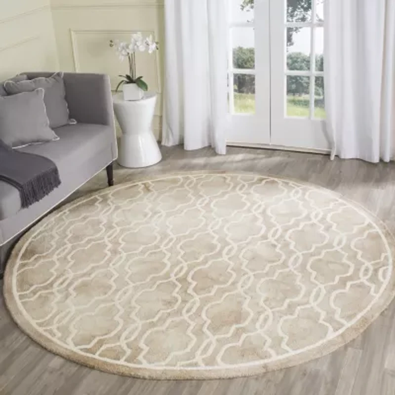 Safavieh Dip Dye Collection Jalen Geometric Round Area Rug