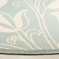 Safavieh Courtyard Collection Tarek Floral Indoor/Outdoor Runner Rug